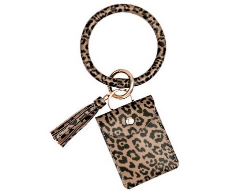 Fashion Leopard Tassel Charms KeyChains Bracelet Bangle