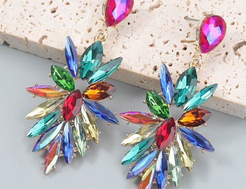 Big colorful earrings for women dangling