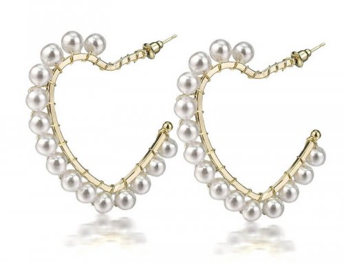 Pearls Heart Earrings for Valentine’s Day