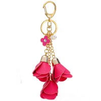 PU rose keychain