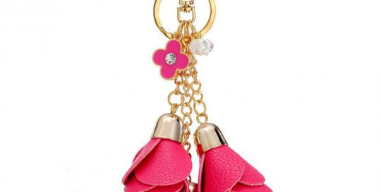 PU rose keychain