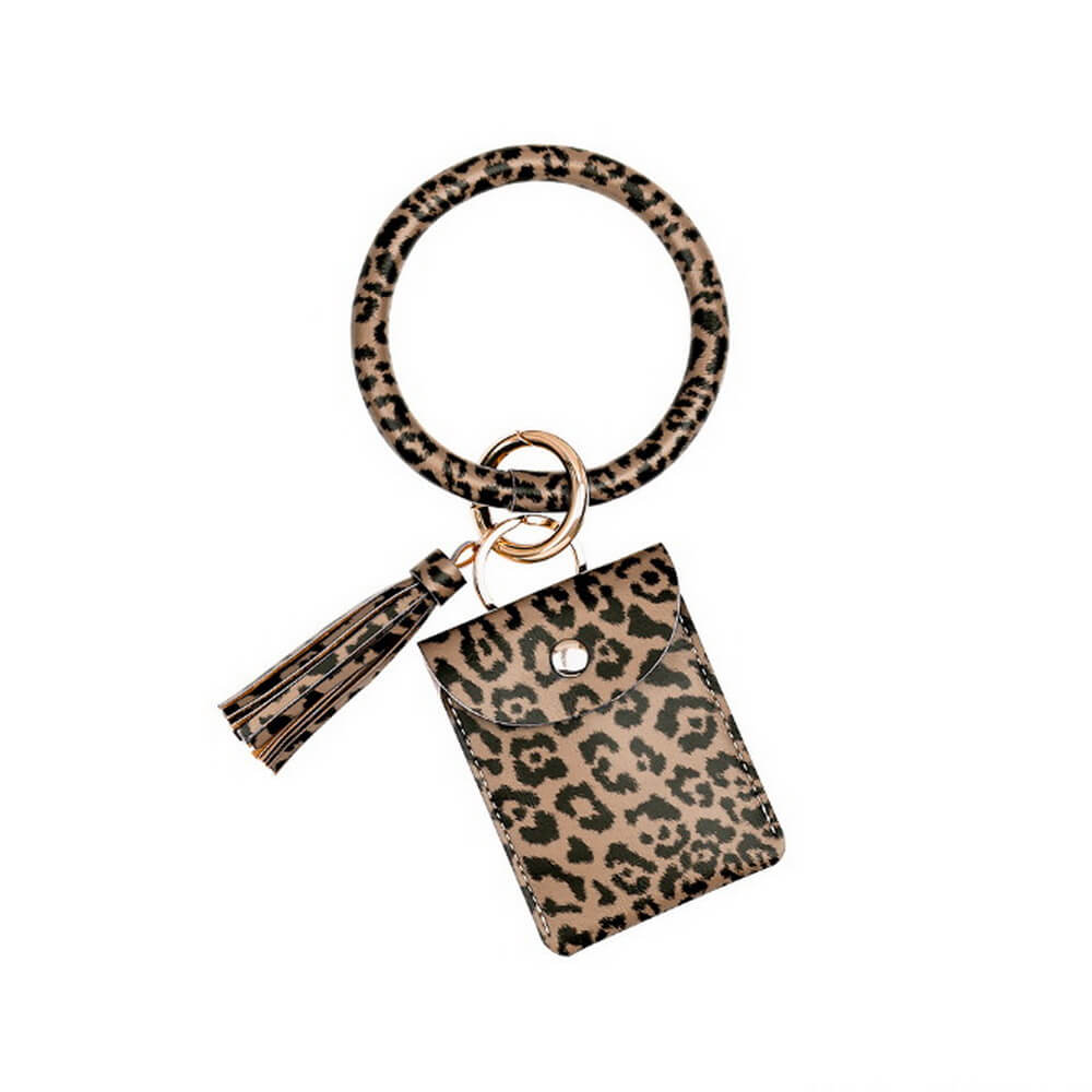 Fashion Leopard Tassel Charms KeyChains Bracelet Bangle