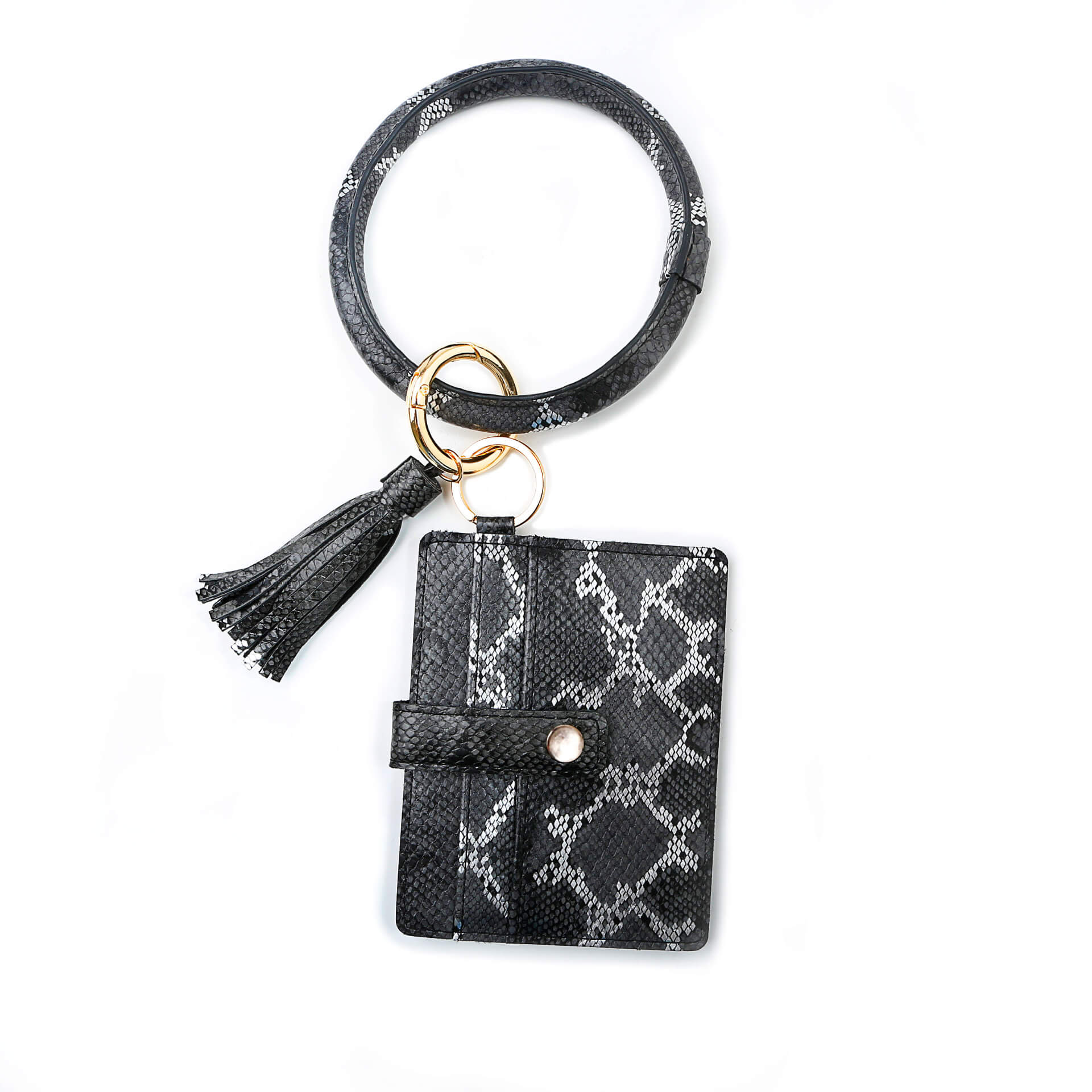 Snake Print Keychains Bracelet Cardholder