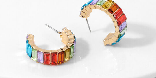 “Colorful crystal rhinestone hoop earrings – wholesale fashion jewelry for retailers”