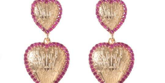 “Jewel heart earrings with crystal accents – Valentine’s Day wholesale wholesale jewelry”