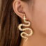 Gold snake earrings with pearl inlays for wholesale buyers