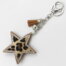 Pink star-shaped rhinestone keychain charm for handbags and purses