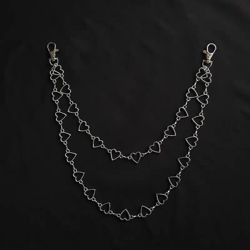 Gold Loving Heart Shaped Waist Chain with Multi-Layered Heart Links