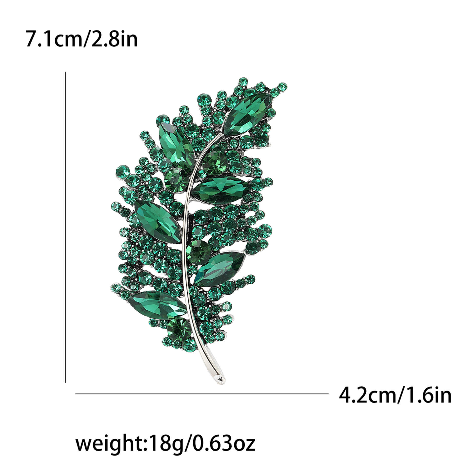 Rhinestone Leaf Brooch for Wholesale – Elegant Nature-Inspired Jewelry