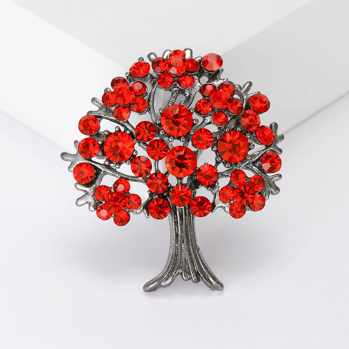 Tree Brooch with Rhinestones – Wholesale Nature-Inspired Accessory