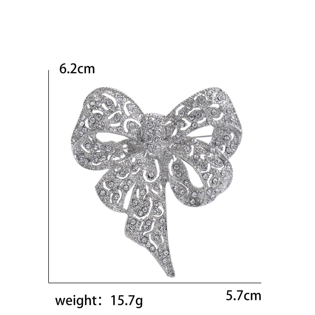 Rhinestone Bow Brooch – Wholesale Elegant Pin for Jackets and Dresses