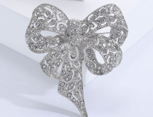 Wholesale Rhinestone Bow Brooch – Elegant Accessory for Formalwear & Gifts