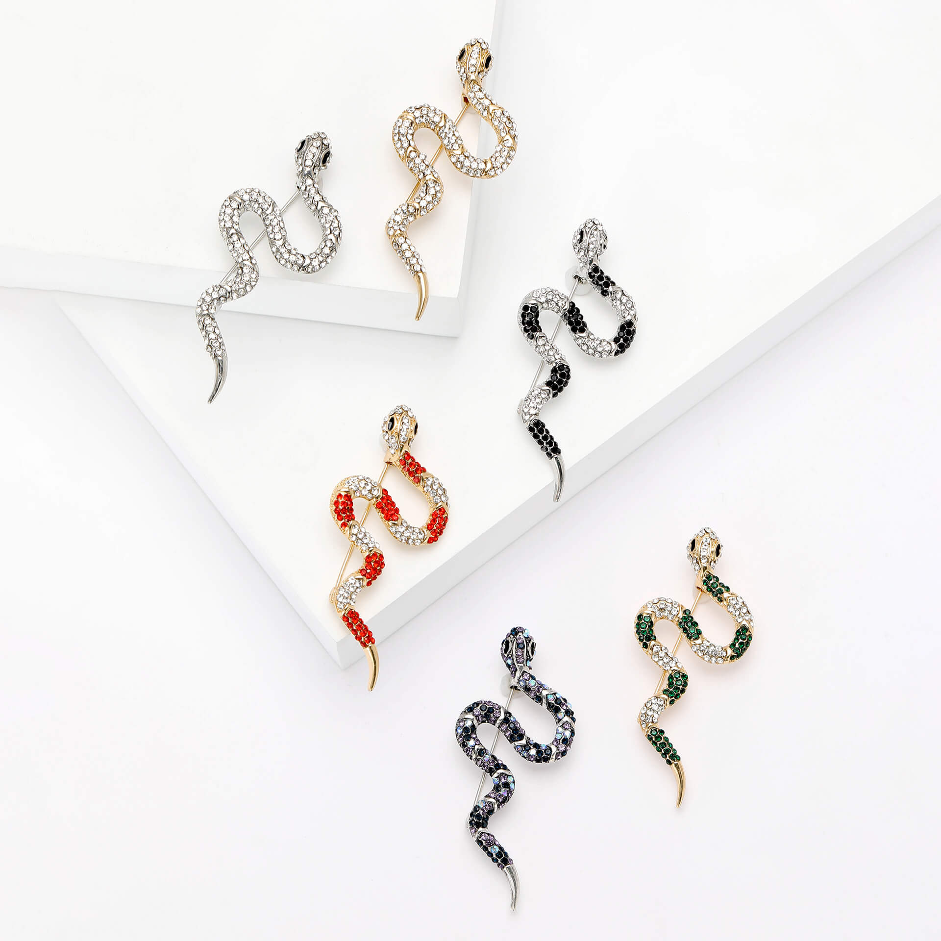 Rhinestone Snake Brooch – Wholesale Statement Jewelry for Women
