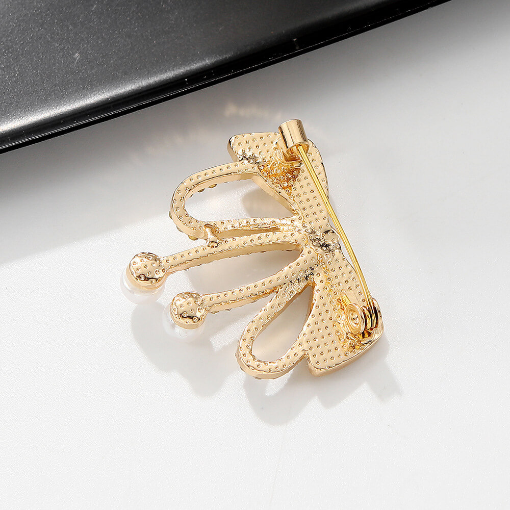 Wholesale Bow Brooch with Rhinestones and Pearls – Elegant Women’s Accessory