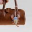 PU leather zodiac signs bag charm keychain for astrology lovers