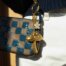 Gold Mushroom and Crystal Flower Bag Charm Keychain for Handbags