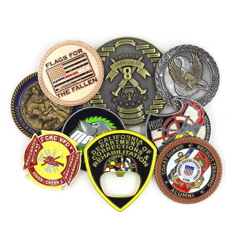 Custom 3D zinc alloy challenge coin with enamel and logo box – commemorative OEM souvenir