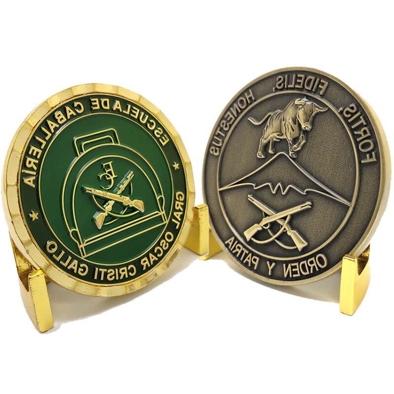 Custom 3D zinc alloy challenge coin with enamel and logo box – commemorative OEM souvenir