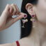 Wholesale cocktail glass earrings with rhinestones and pearls – fun statement jewelry