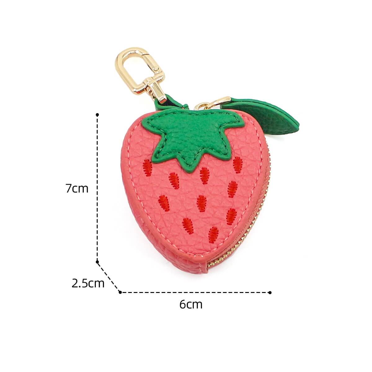 Wholesale strawberry PU leather handbag charm – cute fruit bag accessory
