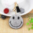 Smiley face rhinestone keychain with tassel and gold chain