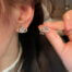 Heart planet cubic zirconia satellite stud earrings in silver – hypoallergenic wholesale jewelry