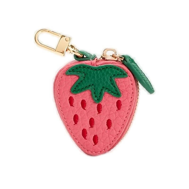 Wholesale strawberry PU leather handbag charm – cute fruit bag accessory