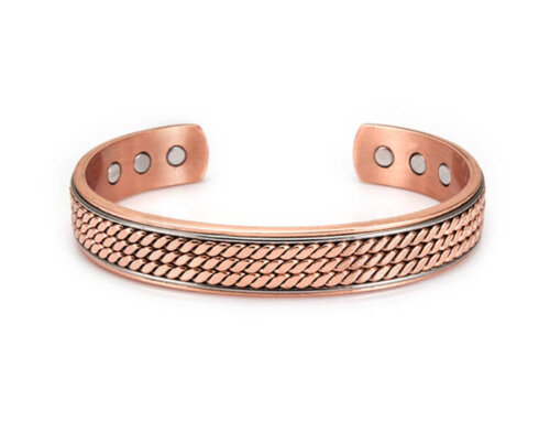 Heavy-Duty Mens Copper Magnetic Bracelet for Pain Relief – 99.9% Pure Solid Copper (3500 Gauss)