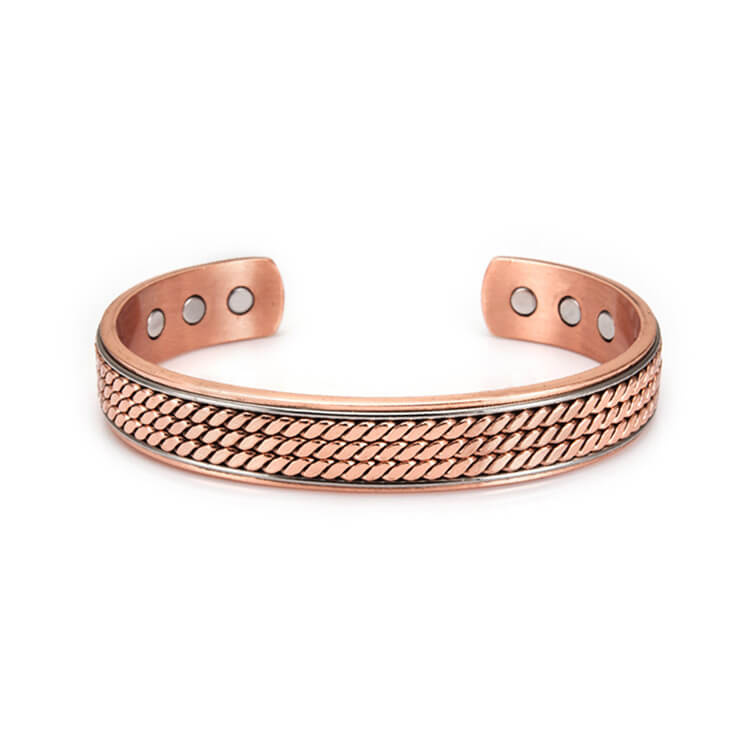 Mens heavy duty copper magnetic bracelet 99.9 percent pure solid copper