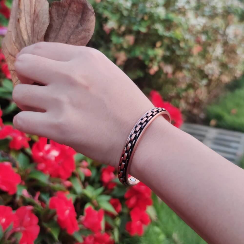 Vintage copper arthritis bracelet specifications 8.4mm width pure copper