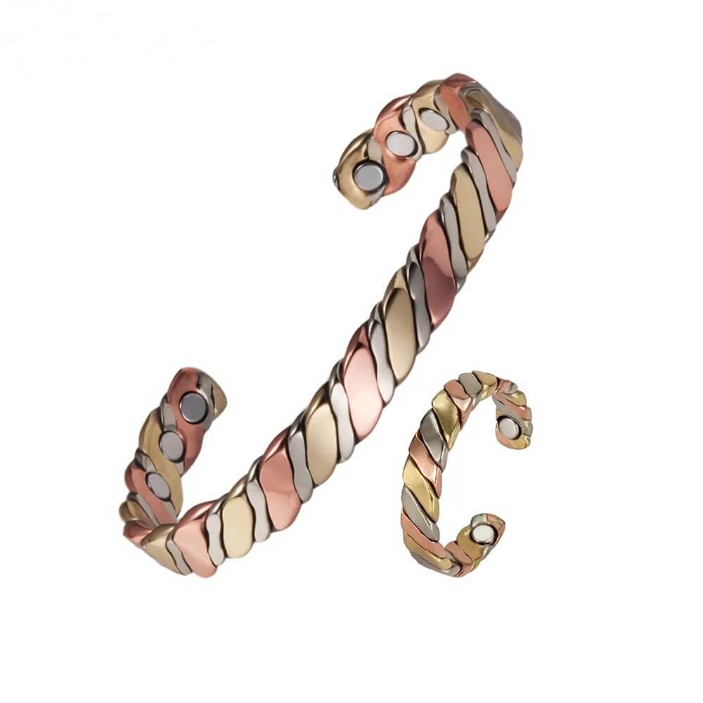 3500 gauss magnets embedded in women's pure copper jewelry for wellness