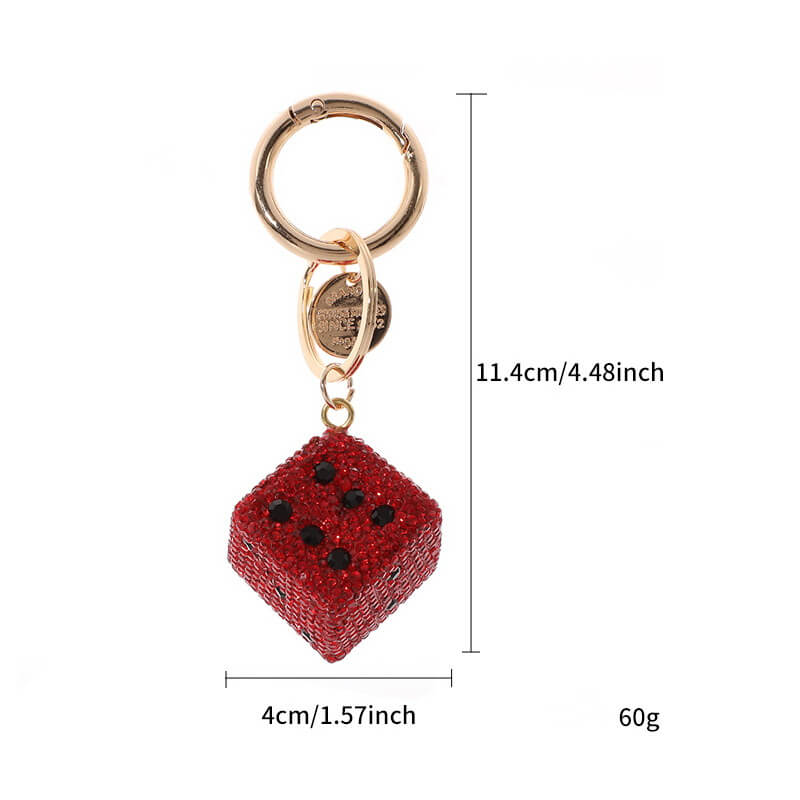 Full rhinestone 3D cube bag charm with 360 degree pave crystals for luxury handbags