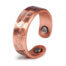 Hammered pure copper magnetic ring for arthritis relief adjustable cuff