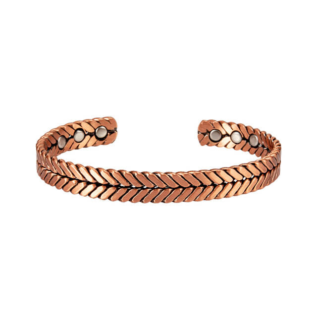 99.9 percent pure copper magnetic wheat pattern bangle arthritis relief